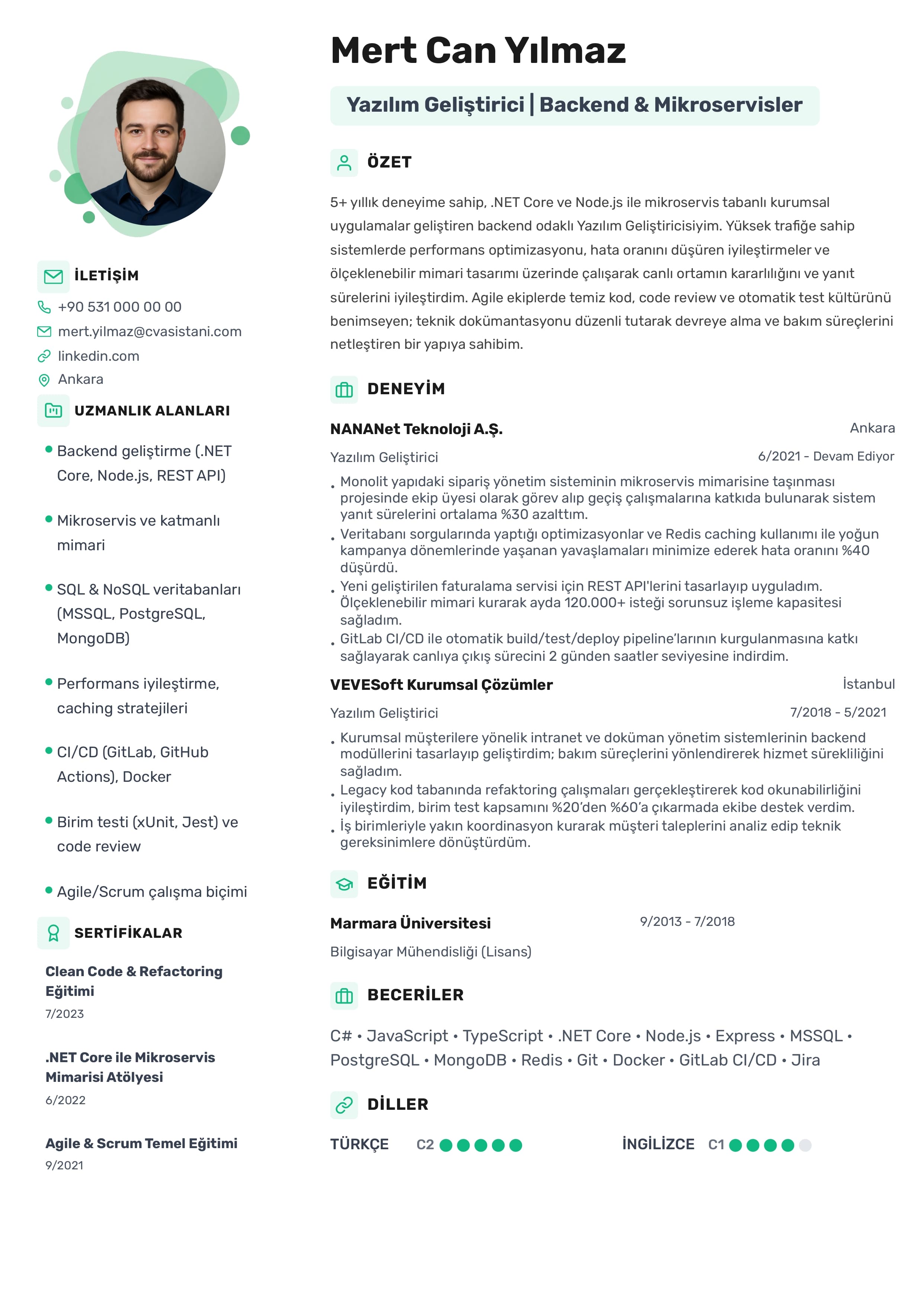 Profesyonel CV